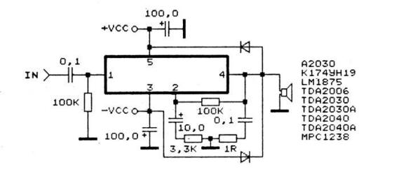 Усилитель на ИМС К174УН19 (TDA2030)